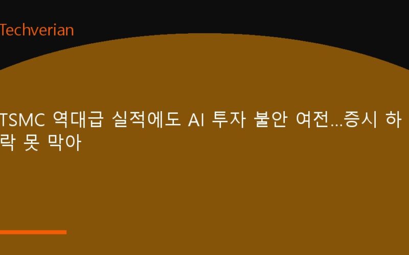 TSMC 역대급 실적에도 AI 투자 불안 여전…증시 하락 못 막아